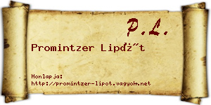 Promintzer Lipót névjegykártya